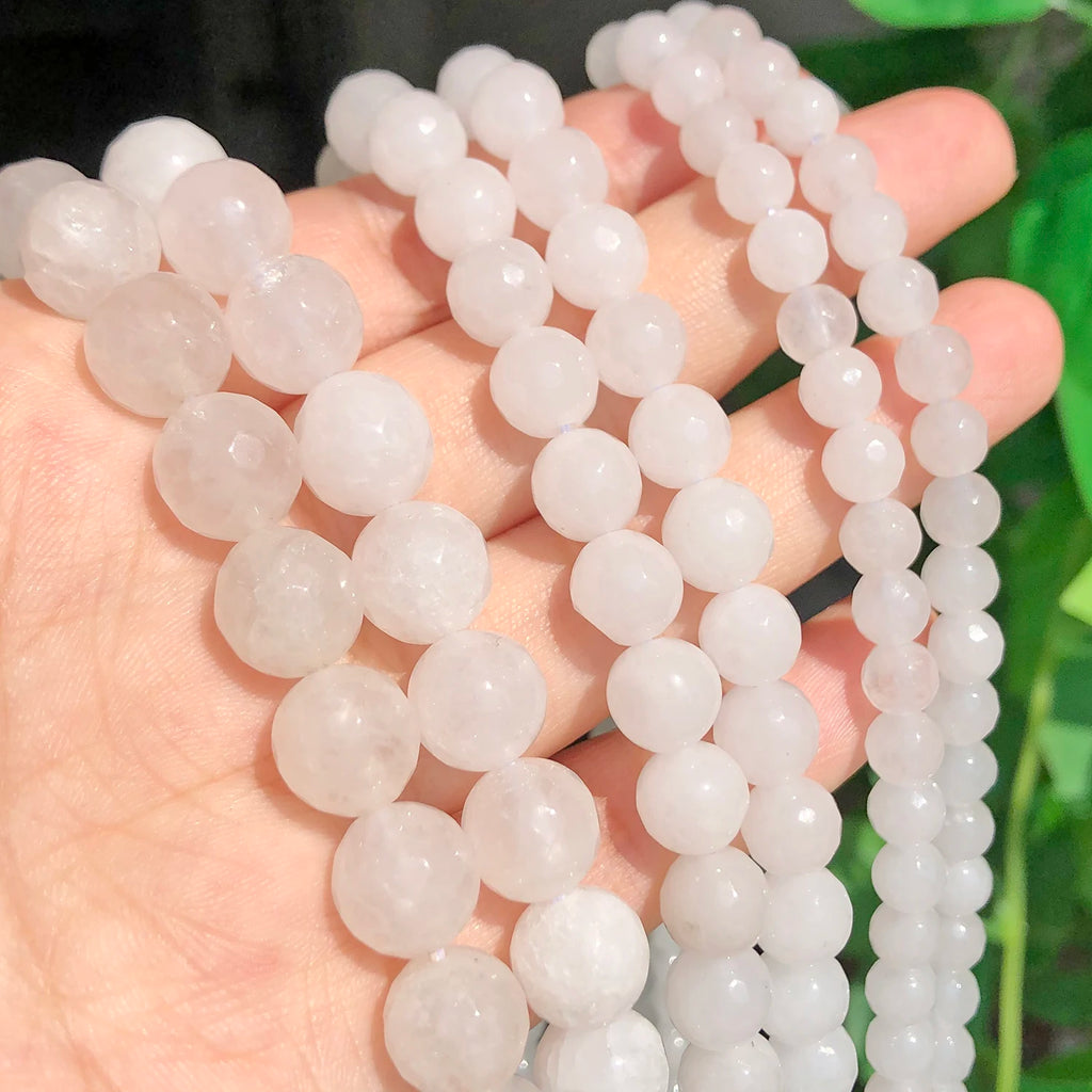 Stone Beads Round Clear Quartz-Style Spacer Strand for DIY Jewelry Making
