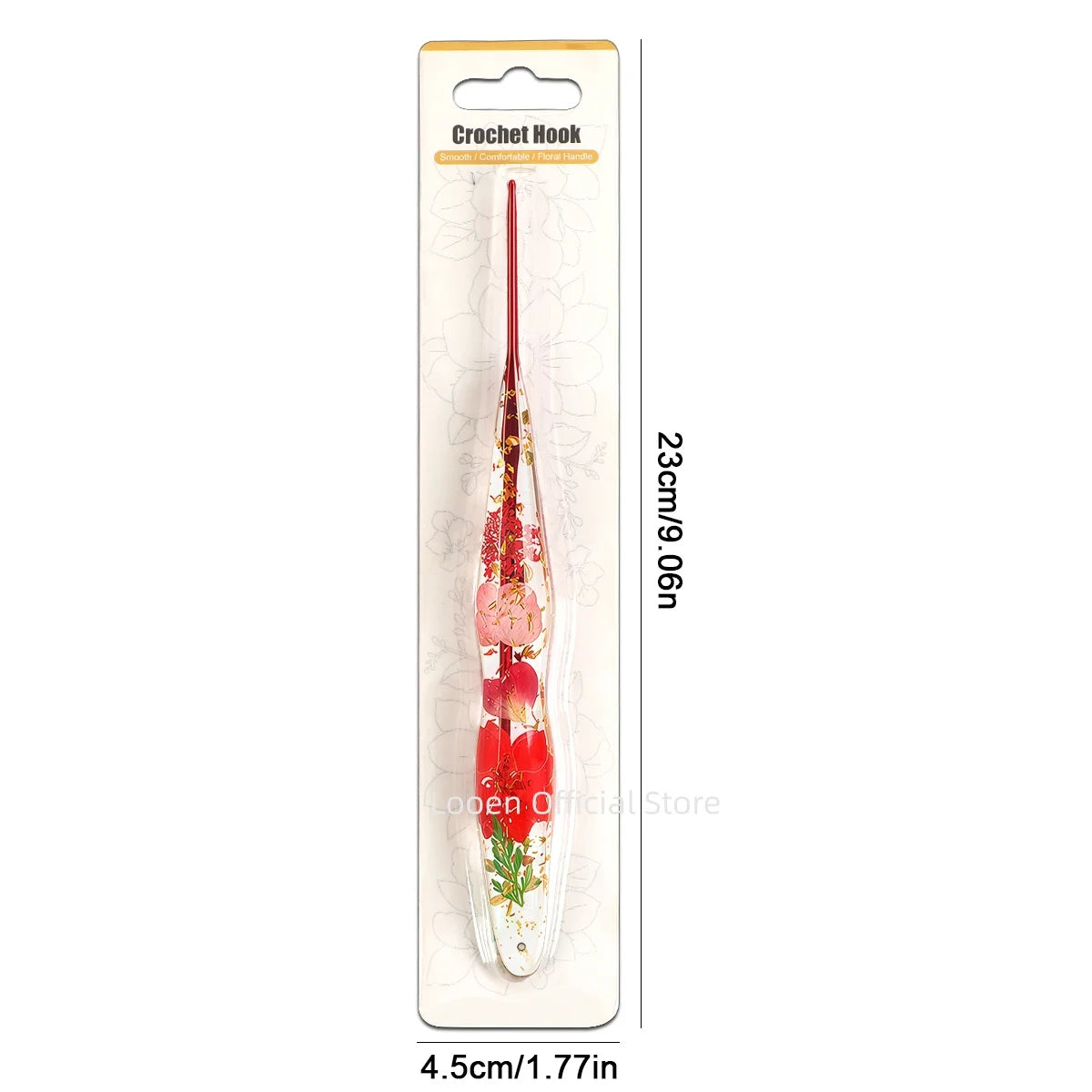 Crochet Hooks, Floral Resin Handles for Handmade Yarn & Weaving Crafts