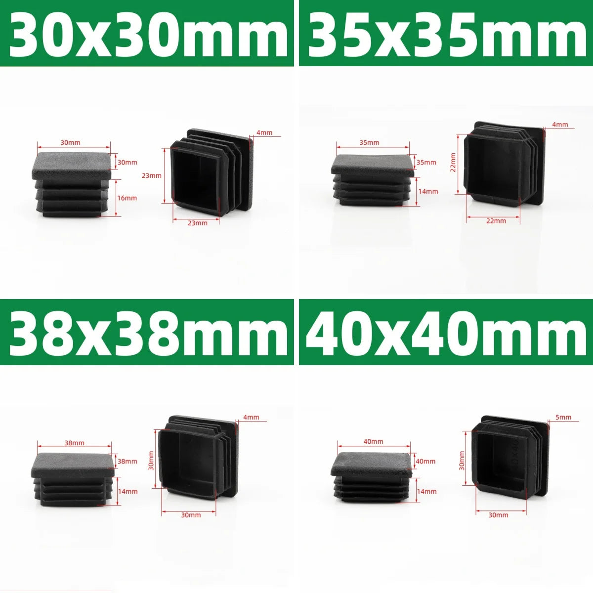 Black Square Oblong Plastic Pipe Premium Quality Replacement Accessory