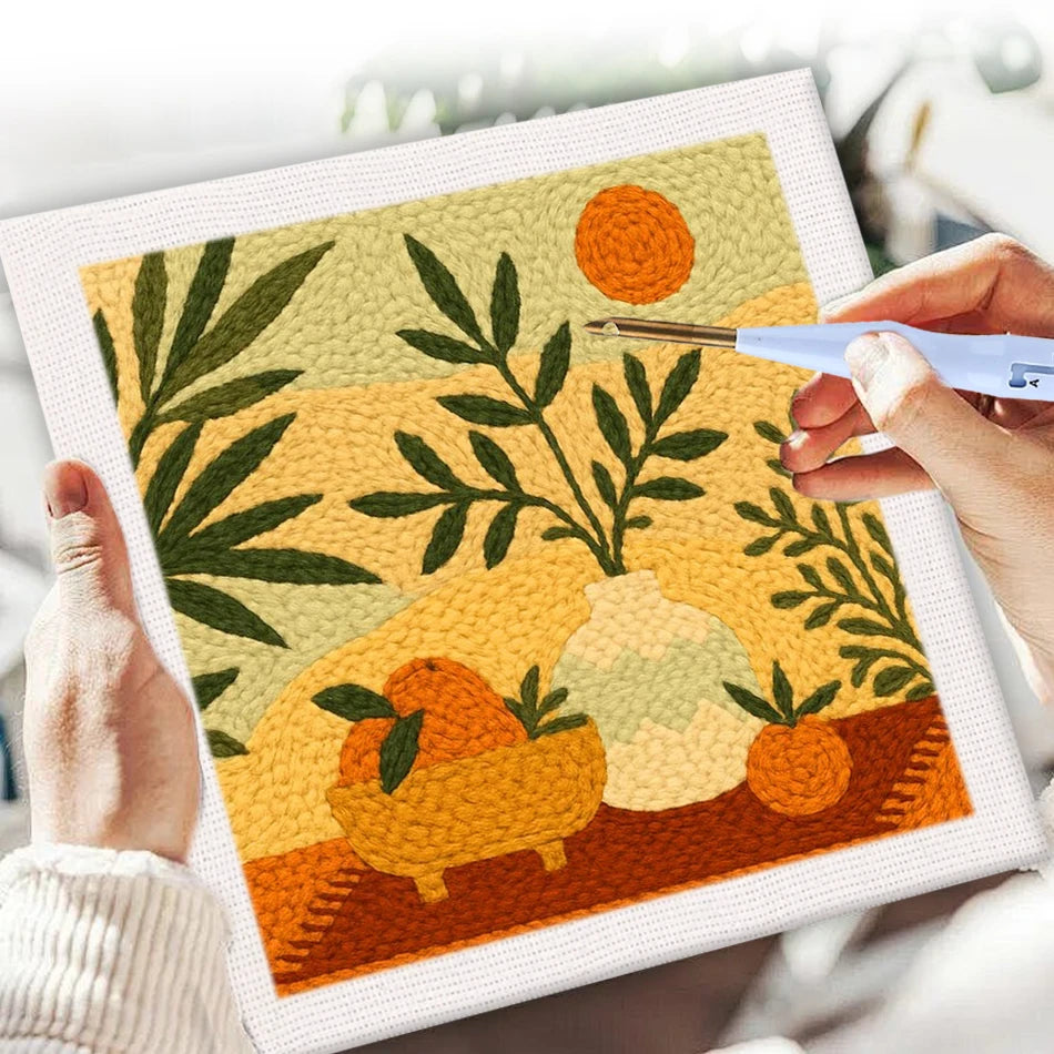 Punch Needle Kit, SDOYUNO Sunny Lemons for Handmade Fruit-Themed Decor