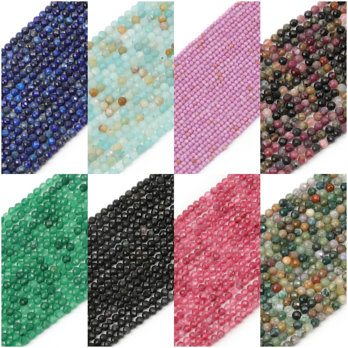 Stone Beads Tiny Faceted Blue Lapis Tourmaline Styles for DIY Jewelry Making