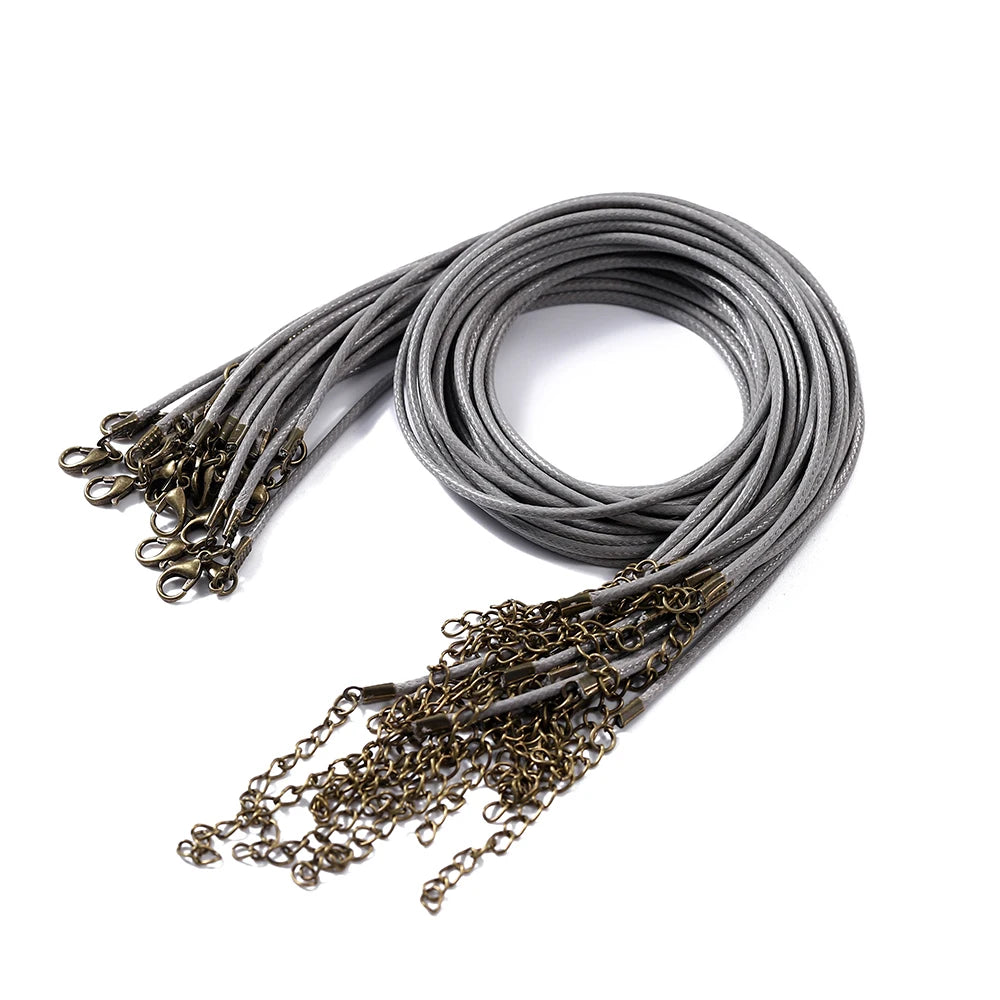 Necklace Cords Braided Leather Adjustable Clasp DIY Jewelry Making