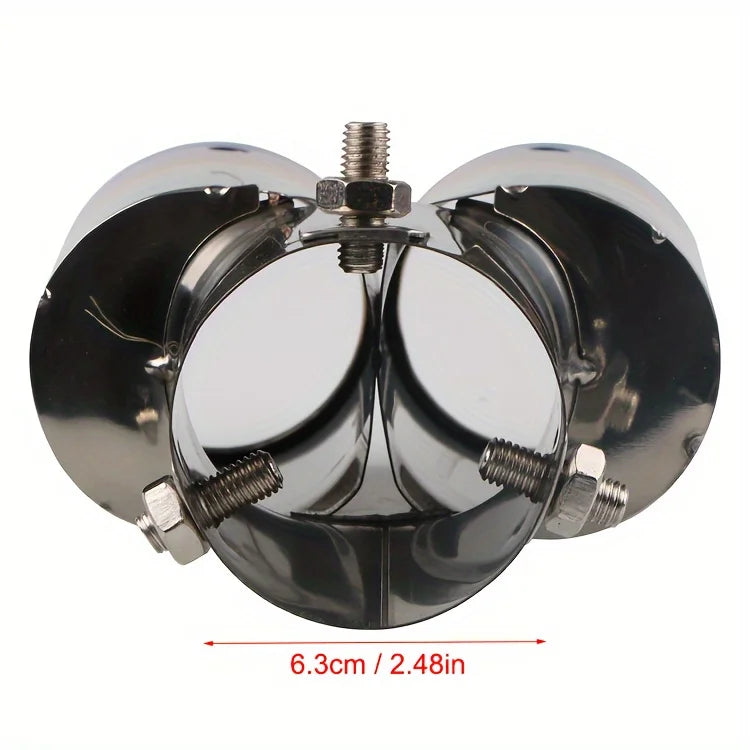 Universal 1-to-2 Stainless Steel Exhaust Tail Pipe Tip | Dual Outlet