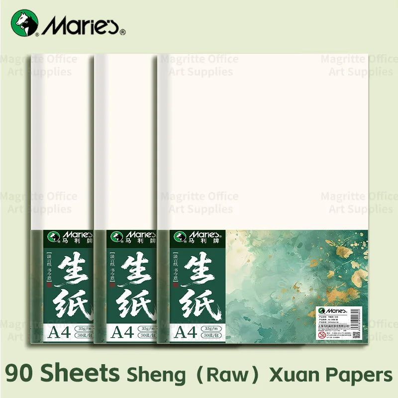Marie's Rice Paper (Raw) 120 Sheets — Sumi, Ink & Watercolor Painting