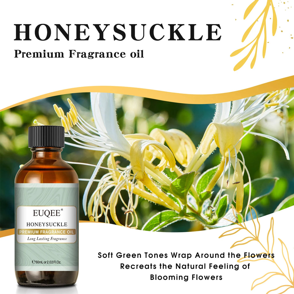 EUQEE 60ml Premium Fragrance Oil For Diffuser Candle Making Coconut & Vanilla Japanese Magnolia Bubble Gum Aroma Fragrance Oils