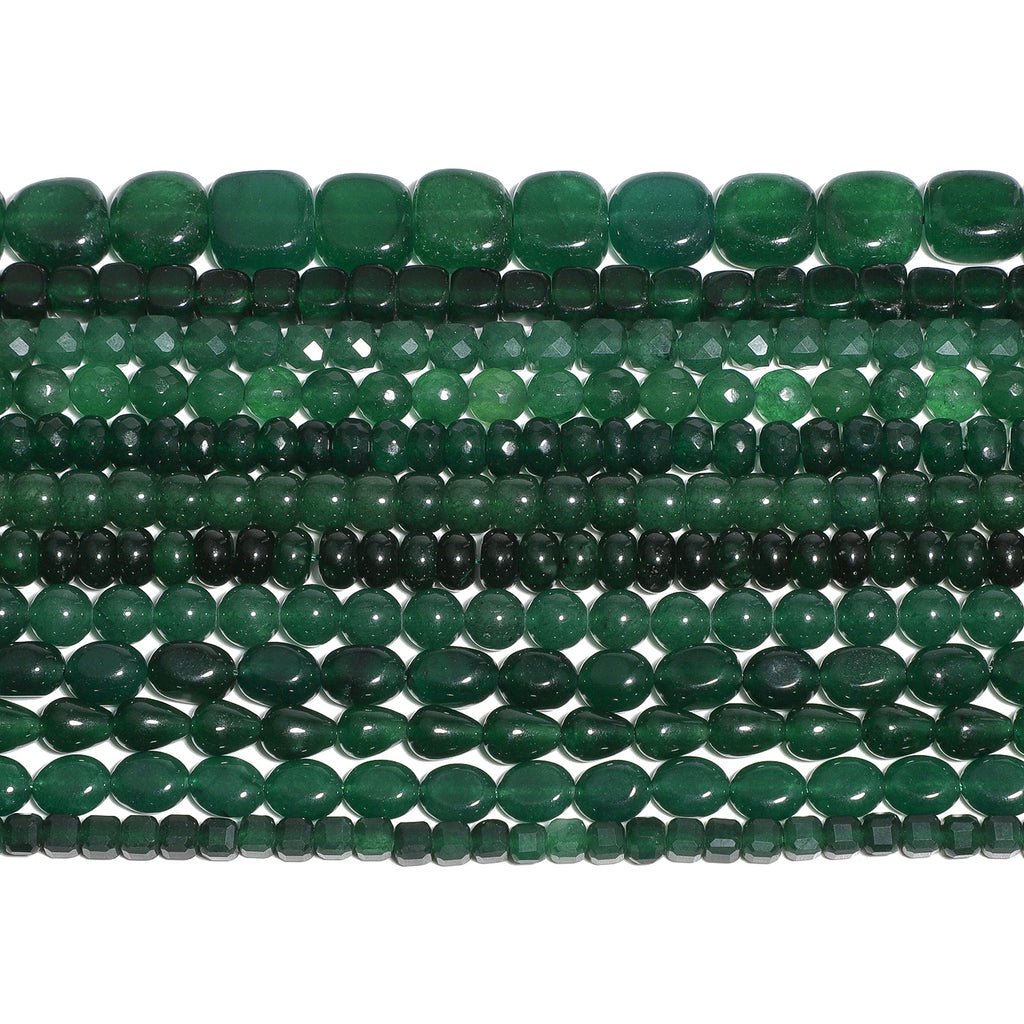 Stone Beads Green Chalcedony-Style Mixed Shapes for DIY Jewelry Making