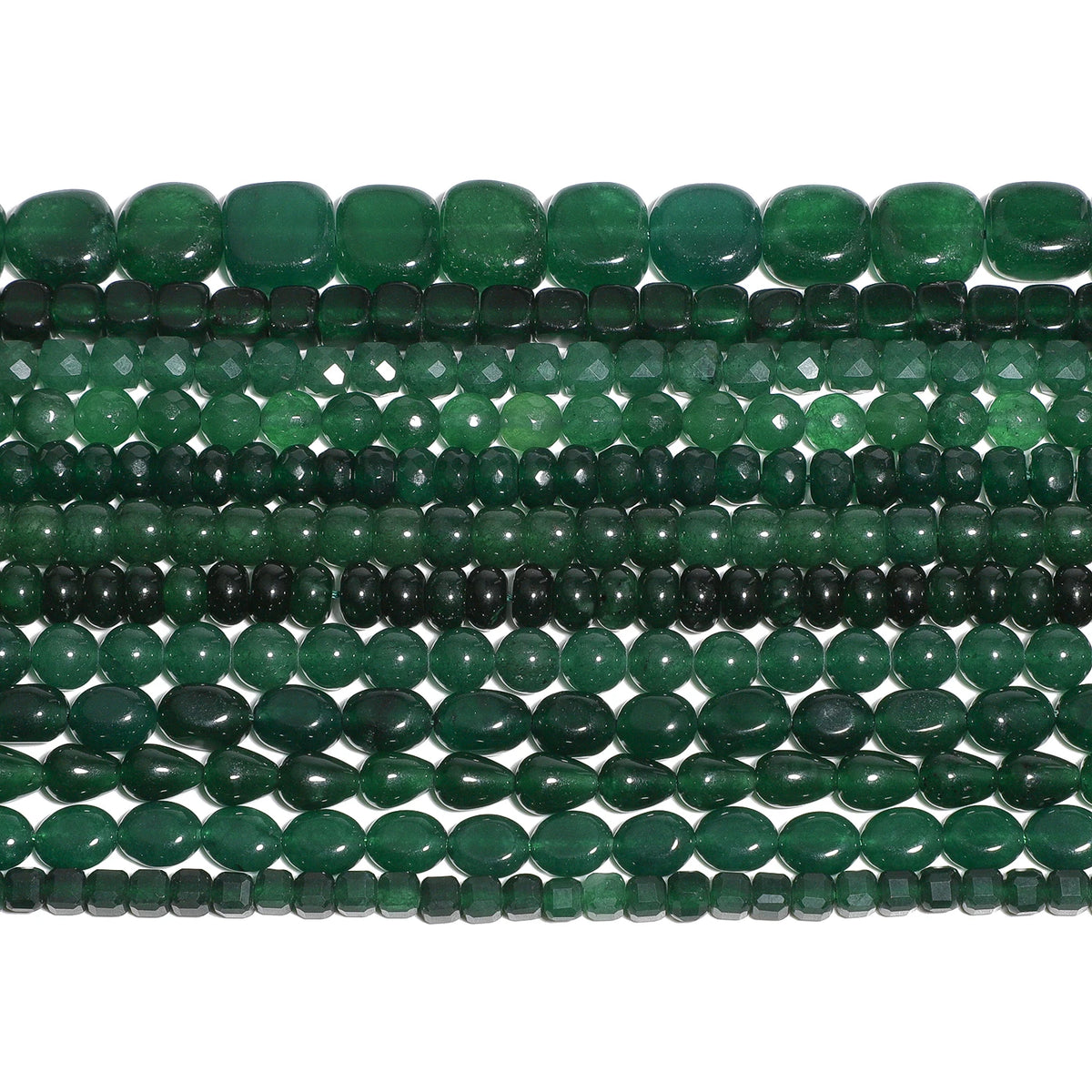 Stone Beads Green Chalcedony-Style Mixed Shapes for DIY Jewelry Making