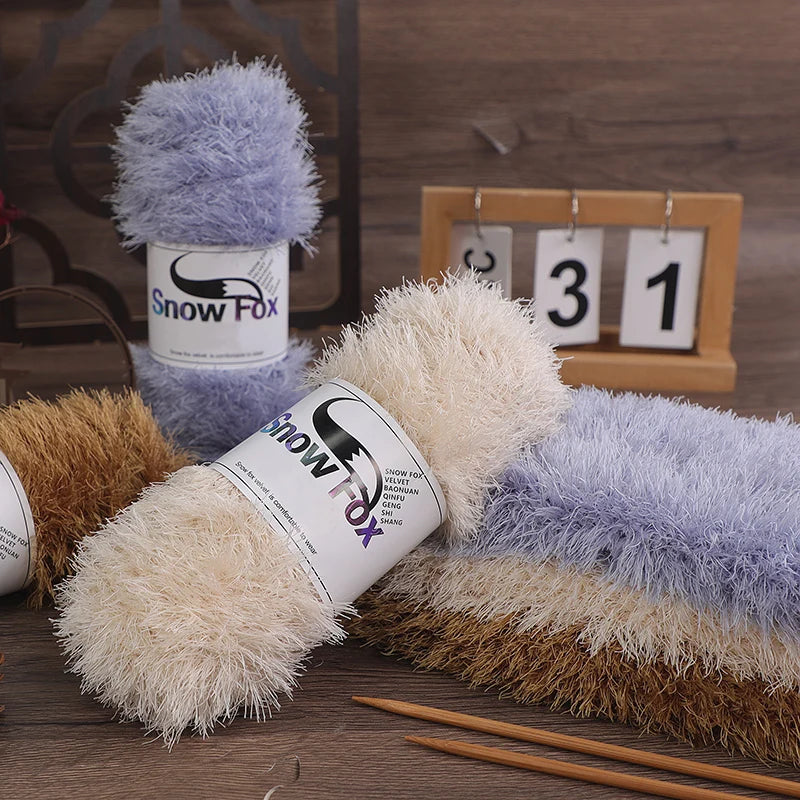 Yarn, Faux Fur Eyelash Texture for Knitting Coats, Scarves, Hats & Vests