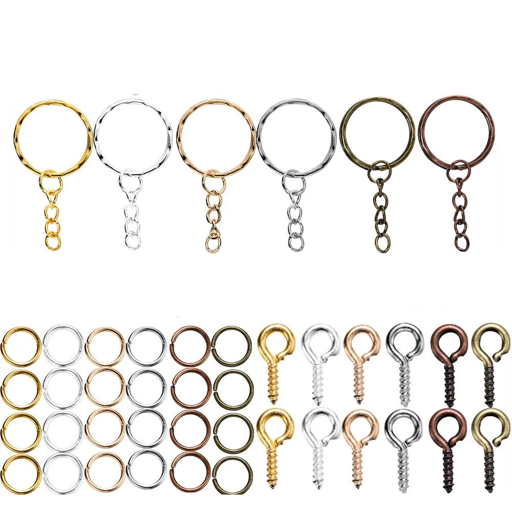 Jewelry Making Kits Keychain Open Jump Rings Eye Pins Epoxy Resin Craft Supplies