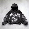 Hoodie Men's Gothic Graphic Print Oversized Pullover Y2K Grunge 10 Designs