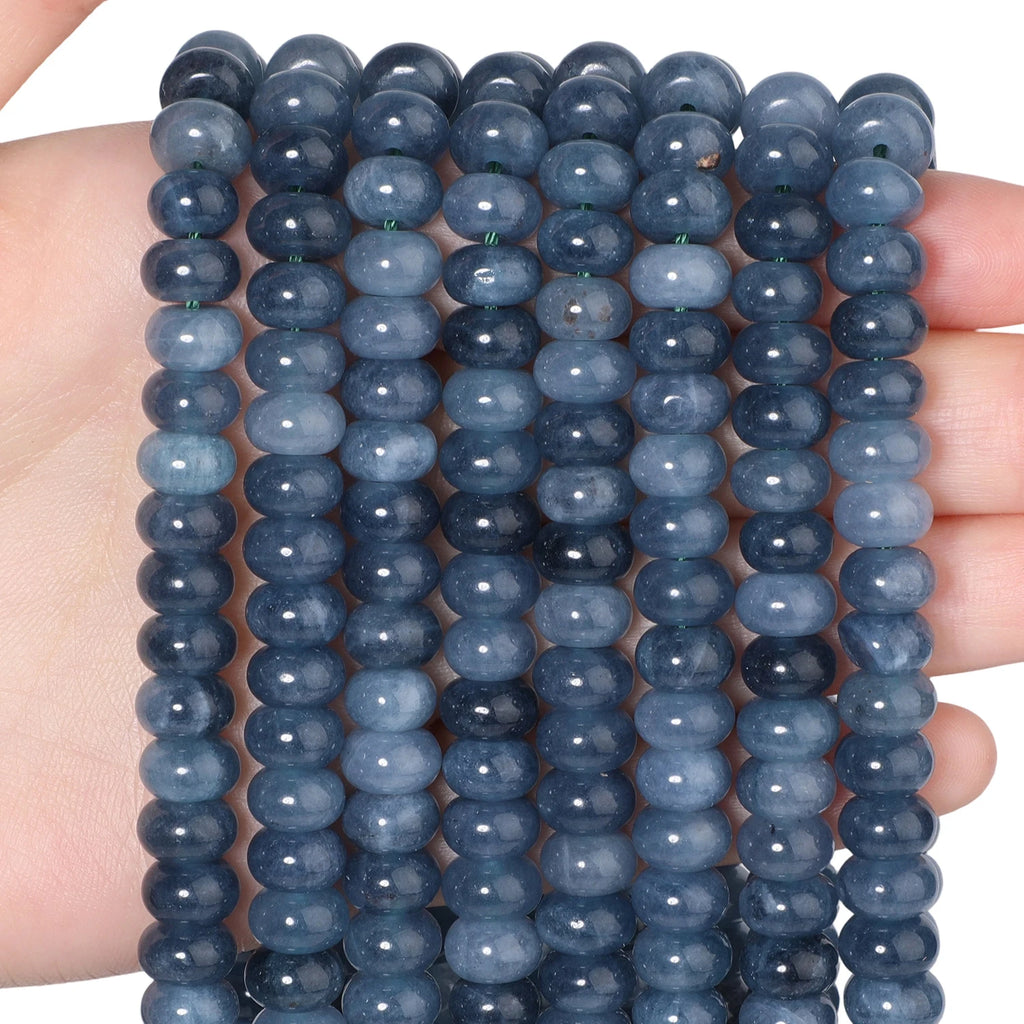 Stone Beads Blue Sapphire-Style Abacus Rondelle for DIY Jewelry Making