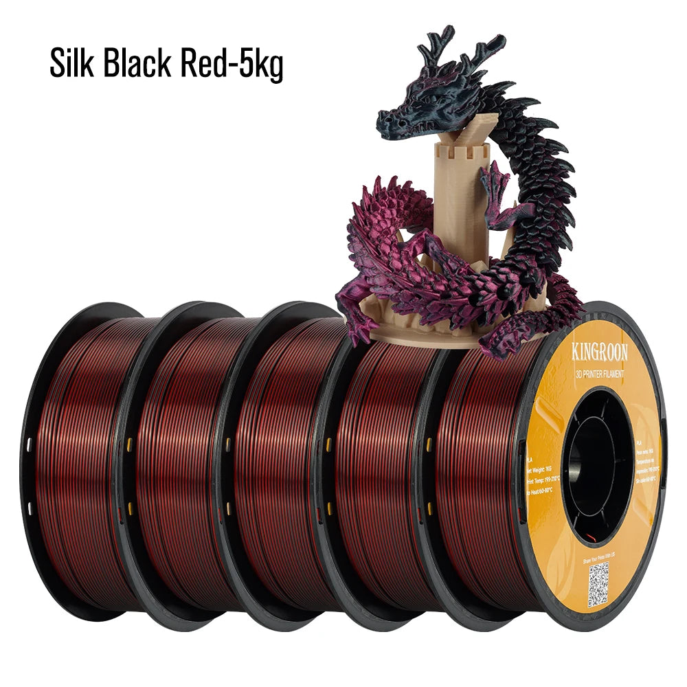 3D Printer Filament Silk Dual-Color PLA 1.75mm 5KG or 10KG KINGROON