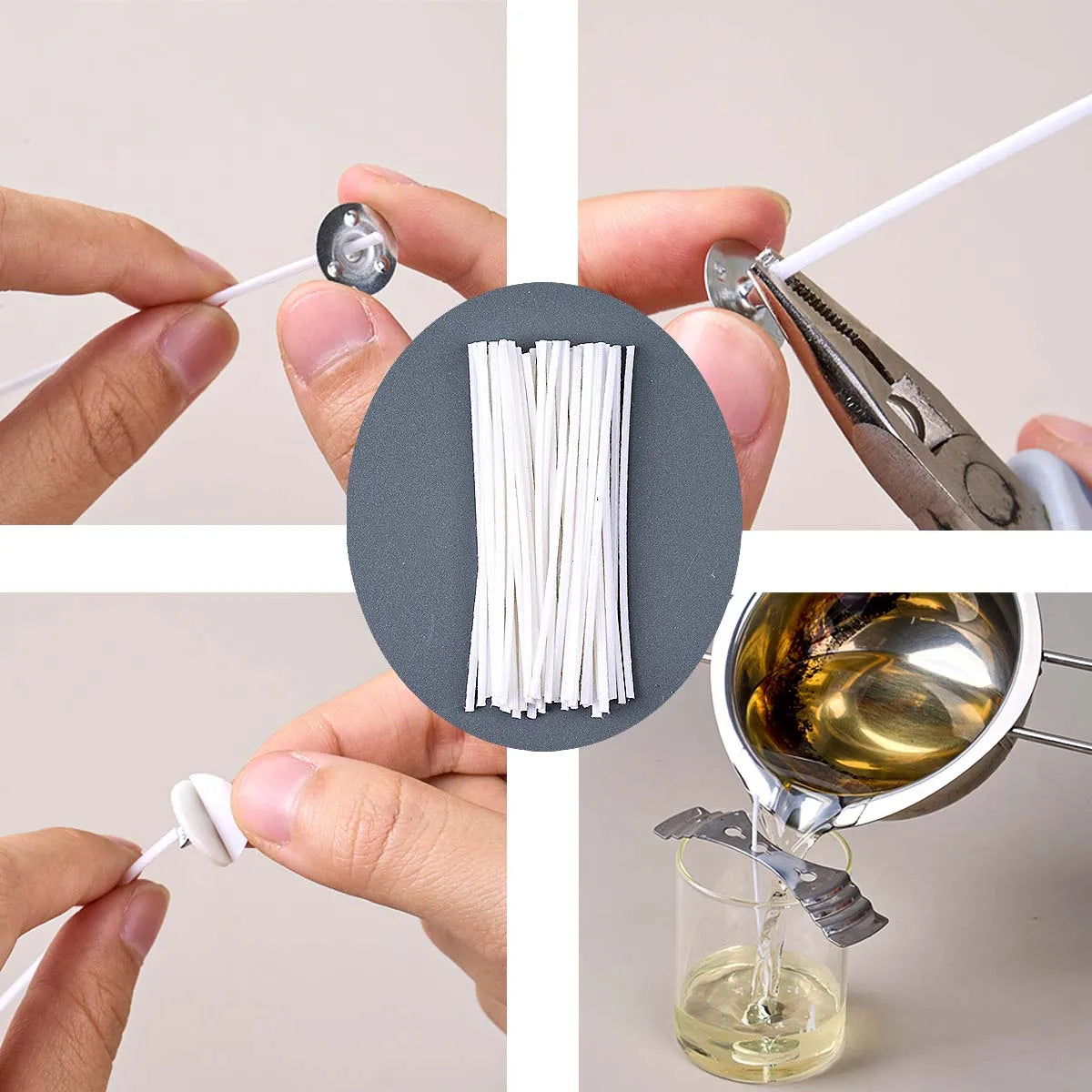 50pcs 5-20cm Candle Wicks Waxed Cotton Set Smokeless Wax Core DIY Soy Wax Core Wax Wick For Candles Making Supplies