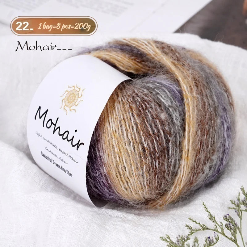 Yarn, Striped Gradient for Crochet Openwork Sweaters, Scarves & Shawls