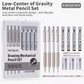 Metal Mechanical Pencil Set, HB — 4 Sizes with 80pc Lead Refills & Case