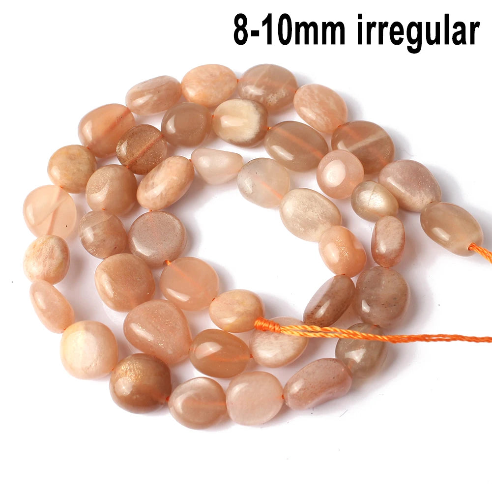 Stone Beads Nude Sunstone-Style Faceted Irregular for DIY Jewelry Making
