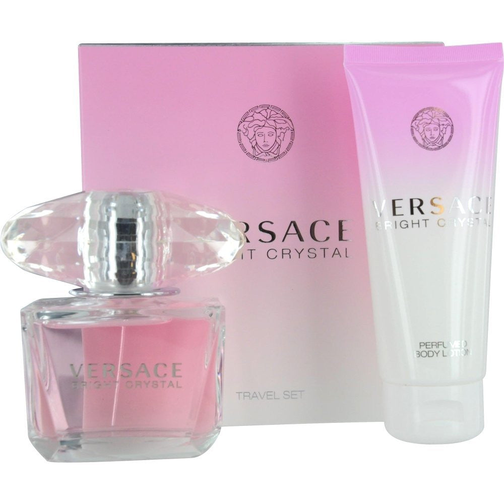Versace Bright Crystal 2 Pcs Set: 3 Oz Edt Sp + 3.4 Body Lotion