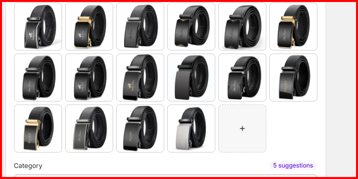 Grid of OYIFAN ratchet belt buckle finish options for men's leather belts
